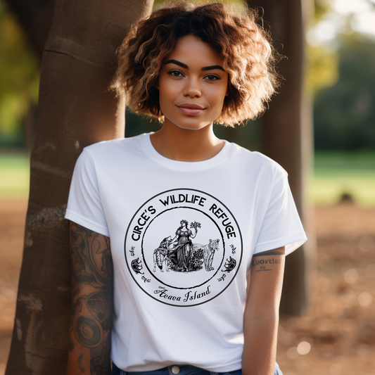 Circe's Wildlife Refuge T-Shirt, Mythological Witch Tee, Goddess of Transformation Gift