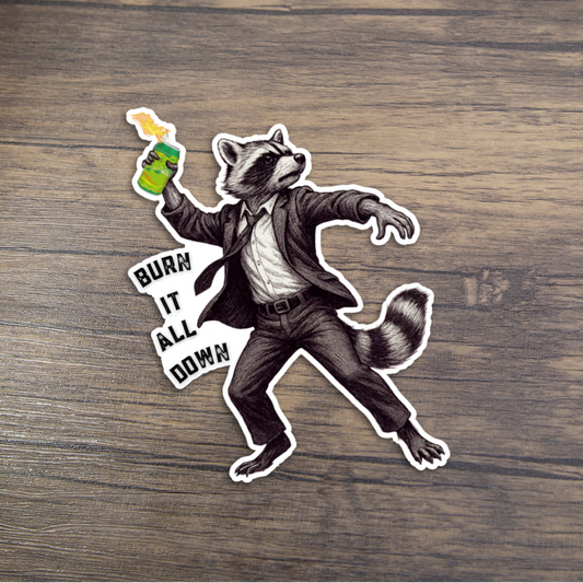 Vinyl Anarchistic Raccoon Sticker
