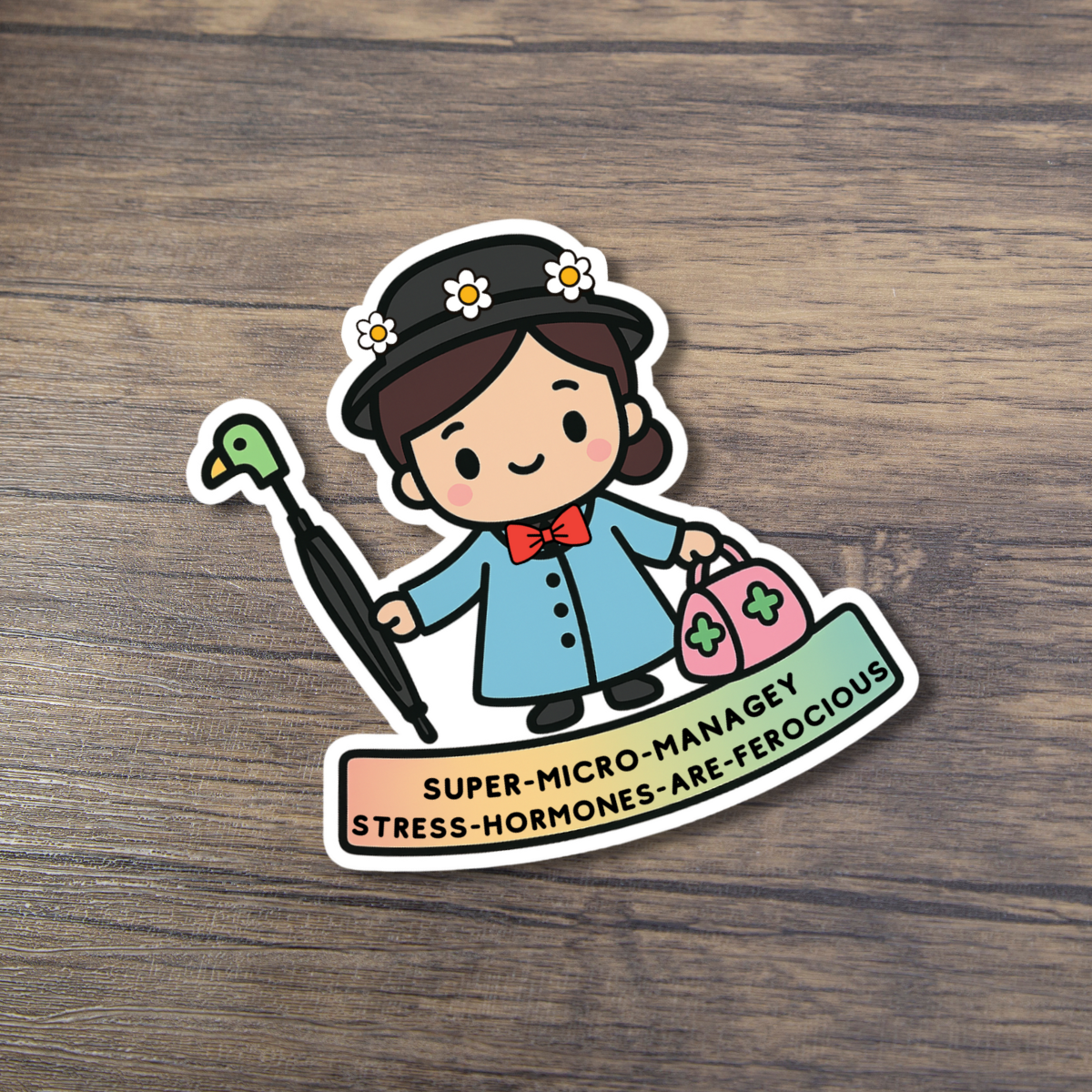 Vinyl Kawaii-esque Mary Poppins Sticker: Tiny but Fierce!